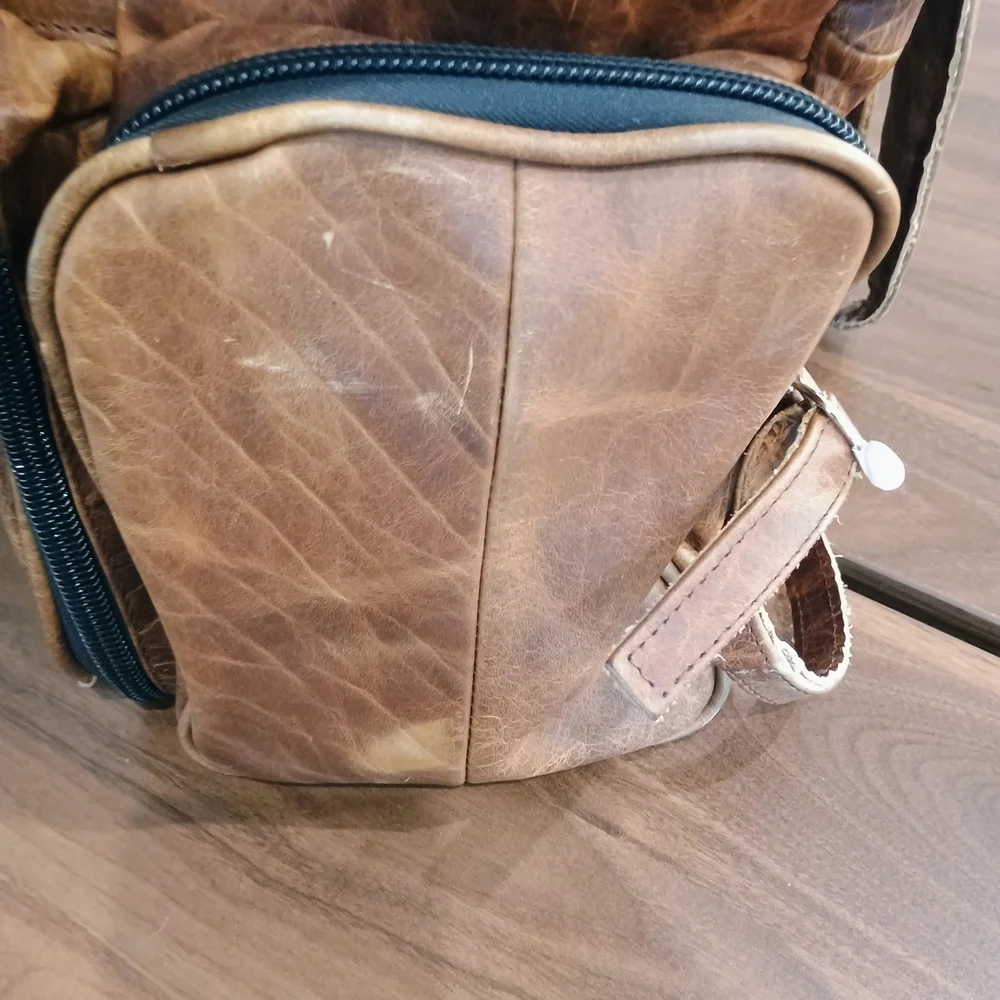 Large Brown Leather Backpack